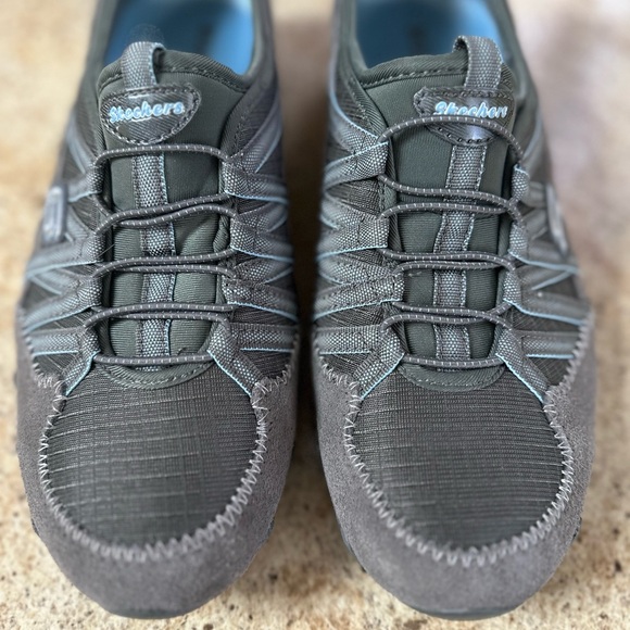 Skechers Womens Sz 9 Bikers Lite Relive Gray/Blue Slip On Casual/Athletic Shoes - Picture 5 of 9